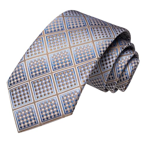 Image of Dubulle Mens Paisley Floral Silk Tie for Men Striped Necktie and Pocket Square Cufflinks Set Wedding Business