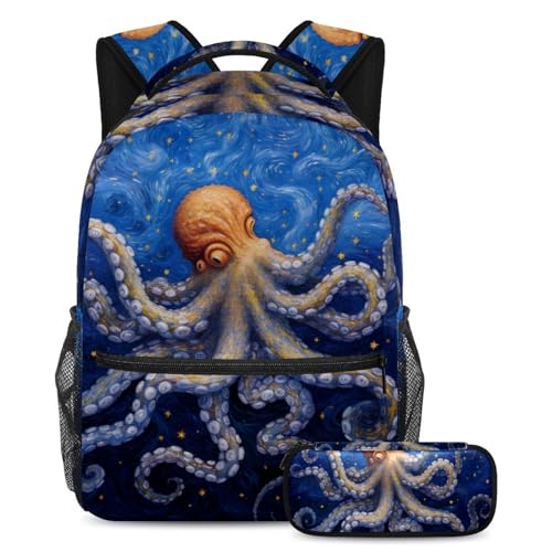Sac à dos grand volume animaux marins pour soulager le dos des collégiens en voyage