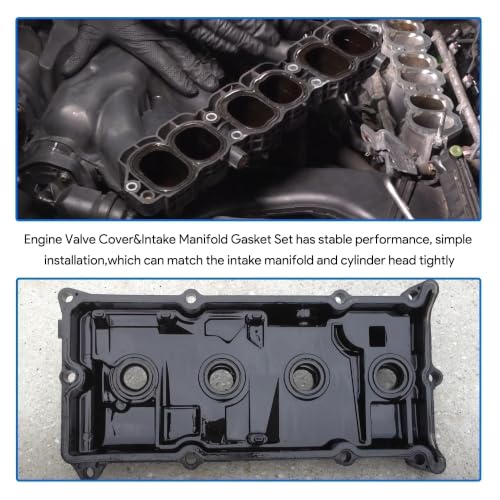 Image of Engine Valve Cover and Intake Engine Manifold Gasket Set Fit for Nissan Infiniti Vehicle 3.5L V6 2007-2024 Altima Maxima Murano Pathfinder Quest 2014-2016 QX60 JX35 Replace# MS97143 VS50770R