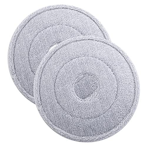 GOOHOCHY Washable Mop Heads 2 Pack Round Shape Mop Replacement Heads for Home and Commercial Cleaning Needs