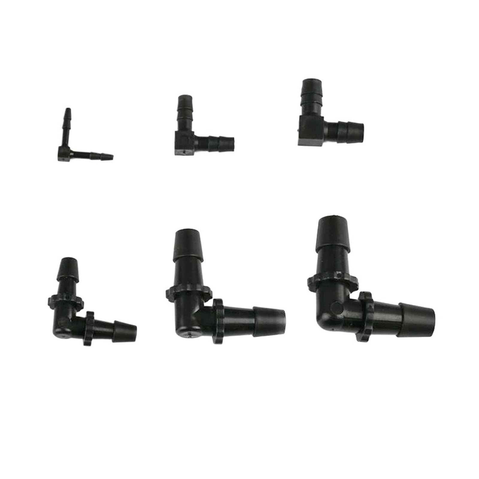 Conectores de Pagoda iguales de PE negro, accesorios de tubería de riego de jardín, adaptador de bomba de aire for tanque de acuario, 3~50 Uds., 2,4~11,1mm(9.5mm PE,50pieces)