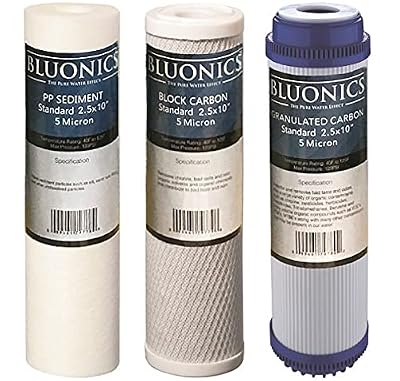 Bluonics Reverse Osmosis RO Under Sink Drinking Water Filter Cartridge Replacement, 3, 4 and 5 Stage includes Sediment, GAC, CTO Carbon Block Filters