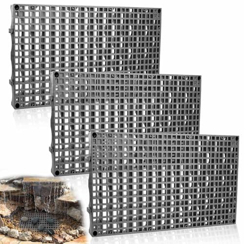 3 Pack Heavy Duty Fountain Basin Grate 24x 12 Pondless Waterfall Kit Water Grid for Raised Beds Rectangular Hide Reservoir Grates for Indoor & Outdoor Ponds Waterfall Fountains Water Gardens