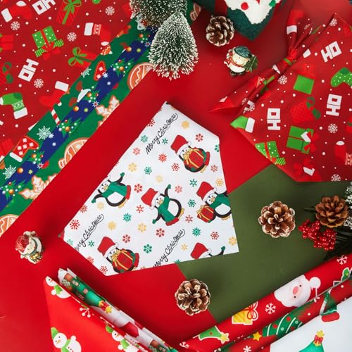 Image of Abbylike 50 Pcs Christmas Dog Bandanas Bulk, Snowman Santa Snowflake