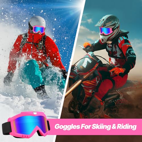Image of Dirt Bike Goggles 2 Pack - Motorcycle, ATV, Riding, Ski, Windproof Racing Glasses