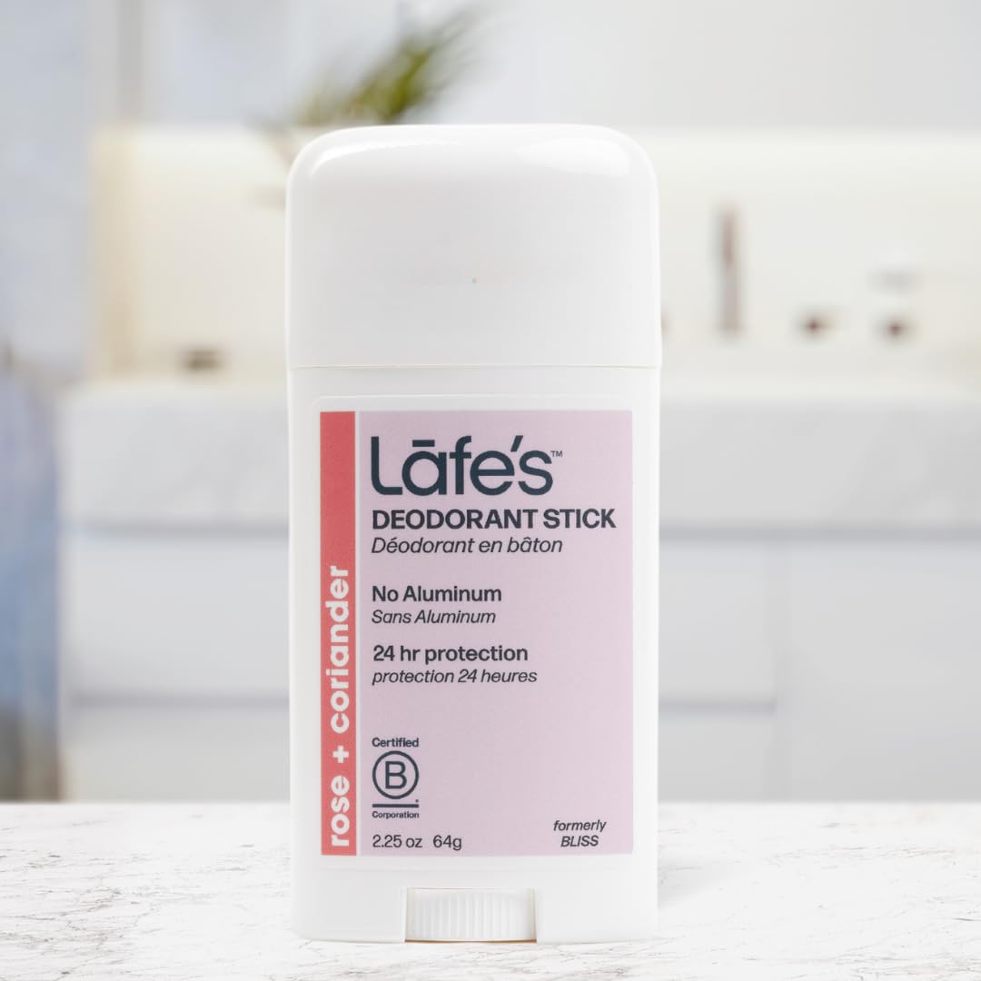 Lafe's Natural Deodorant | 2.25oz Aluminum Free Natural Deodorant Stick for Women & Men | Paraben Free & Baking Soda Free with 24-Hour Protection (Rose & Coriander, 2.25oz) - Image 4