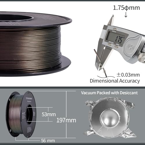 Image of TINMORRY Galaxy PETG Filament 1.75, Rapid PETG 3D Printer Filament, Compatible with Bambu FDM 3D Printer, 1 KG 1 Spool, Galaxy Purple Gold