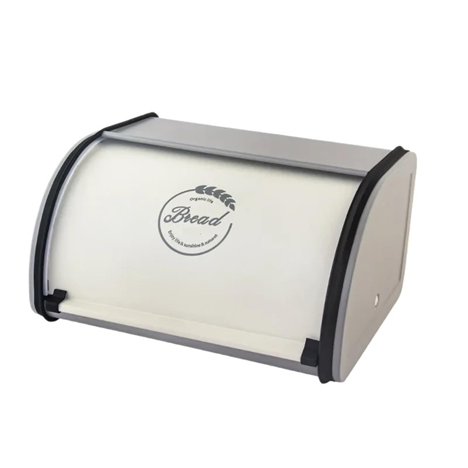 LSNNMU Kitchen Counter Bread Box Crate With Roll Up Lid Storage Container Holder Keeper Binn For Organisation