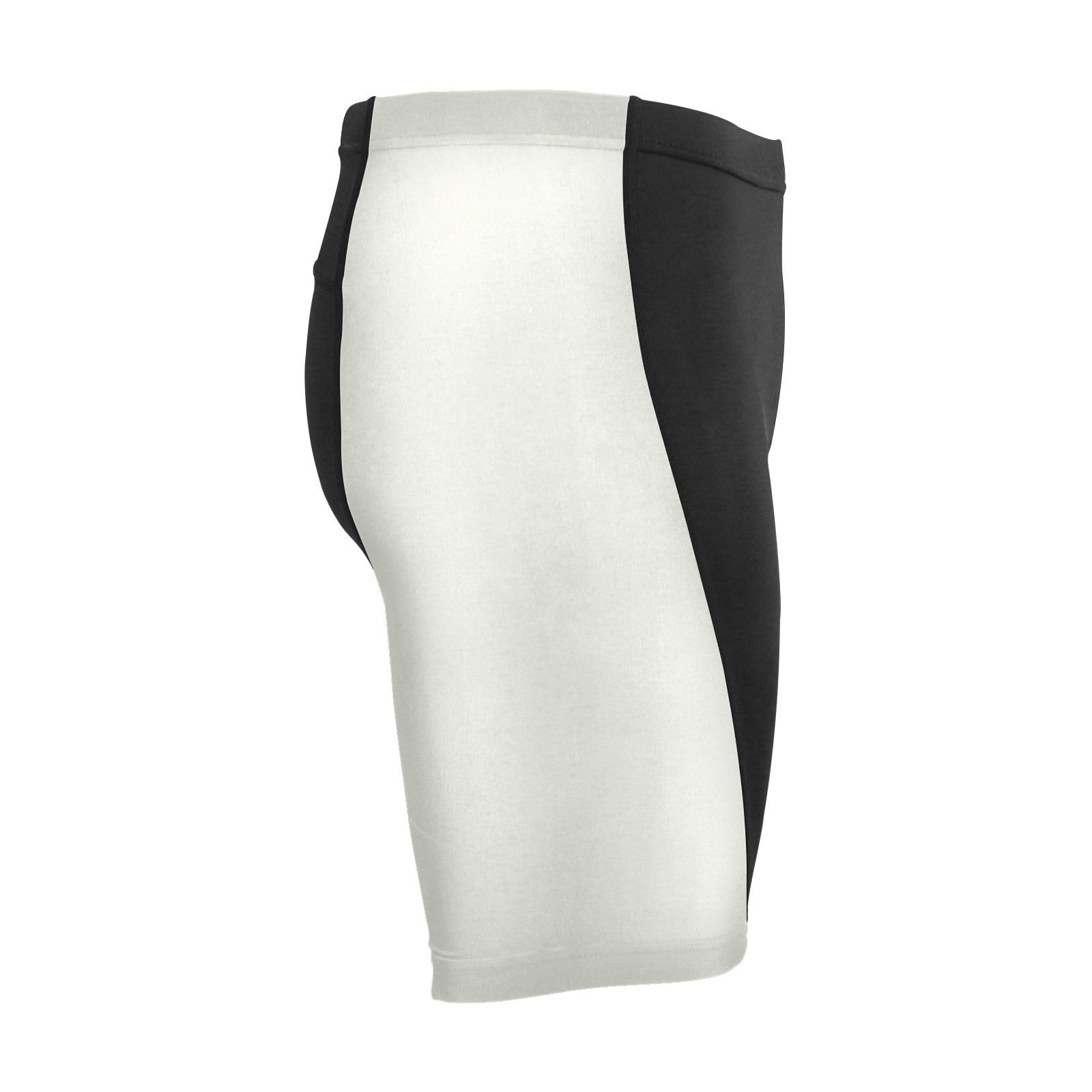 GuoChe Compressed Shorts, Men's Polyester Running Shorts, Exercise and Sports Ivory White