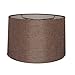 12x14x10 Chocolate Burlap Hardback Drum Lampshade with Brass Spider fitter - Perfect for table and Desk lamps - Medium, Brown