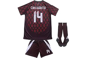2024 Mexico #14 Chicharito Copa-American Home Kids Football Soccer Jersey