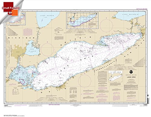 Paradise Cay Publications, Inc. NOAA Chart 14820: Lake Erie 21.00 x 27.11 (Small Format Waterproof)