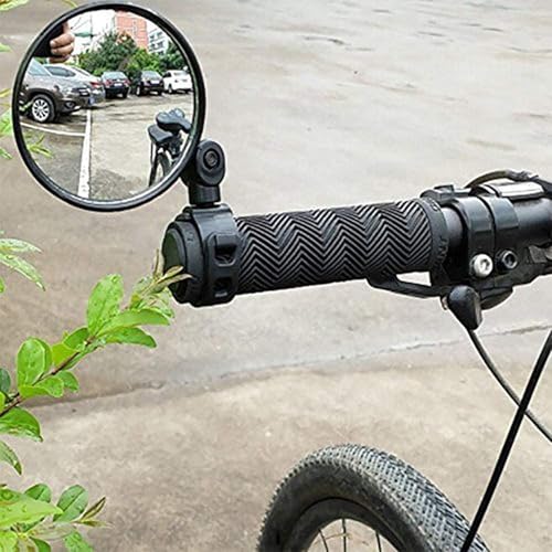 Image of SHOPEE 1 Pack Bar End Bike Mirrors, Mountain Bicycle Rear View Mirrors 360 Dregree Rotatable Adjustable Handlebar Mounted Plastic Convex Mirror for Mountain Road Bike Cycling