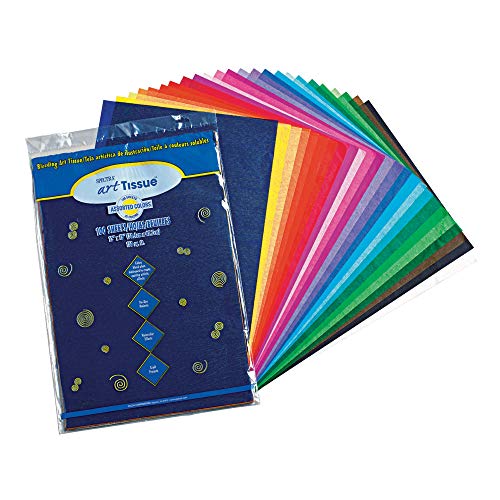 Spectra PAC59530BN Deluxe Bleeding Art Tissue, Assorted Colors, 12" x 18", 100 Sheets