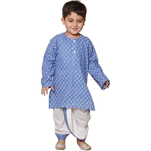 Image of AJ DEZINES Kids Ethnic Wear Pure Cotton Dhoti Kurta Set For Boys