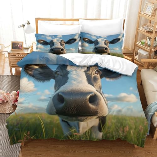 Linge de lit vaches laitières 3D finition microfibre super douce