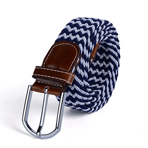 KESYOO Braided Stretch Belt Casual Fabric Woven Weave Elastic Belt3
