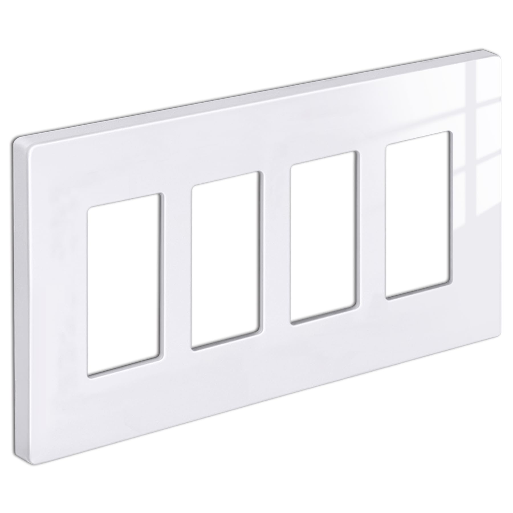 Photo 1 of [1 Pack] BESTTEN 4 Gang Screwless Decorative Wall Plate