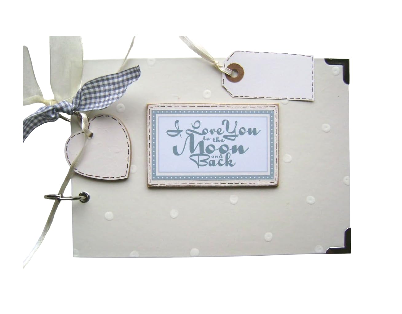 A5 SIZE PHOTO ALBUM, SCRAPBOOK, MEMORY, GUEST BOOK, MULTI USE GIFT. I LOVE YOU TO THE MOON AND BACK. 21CM X 15CM