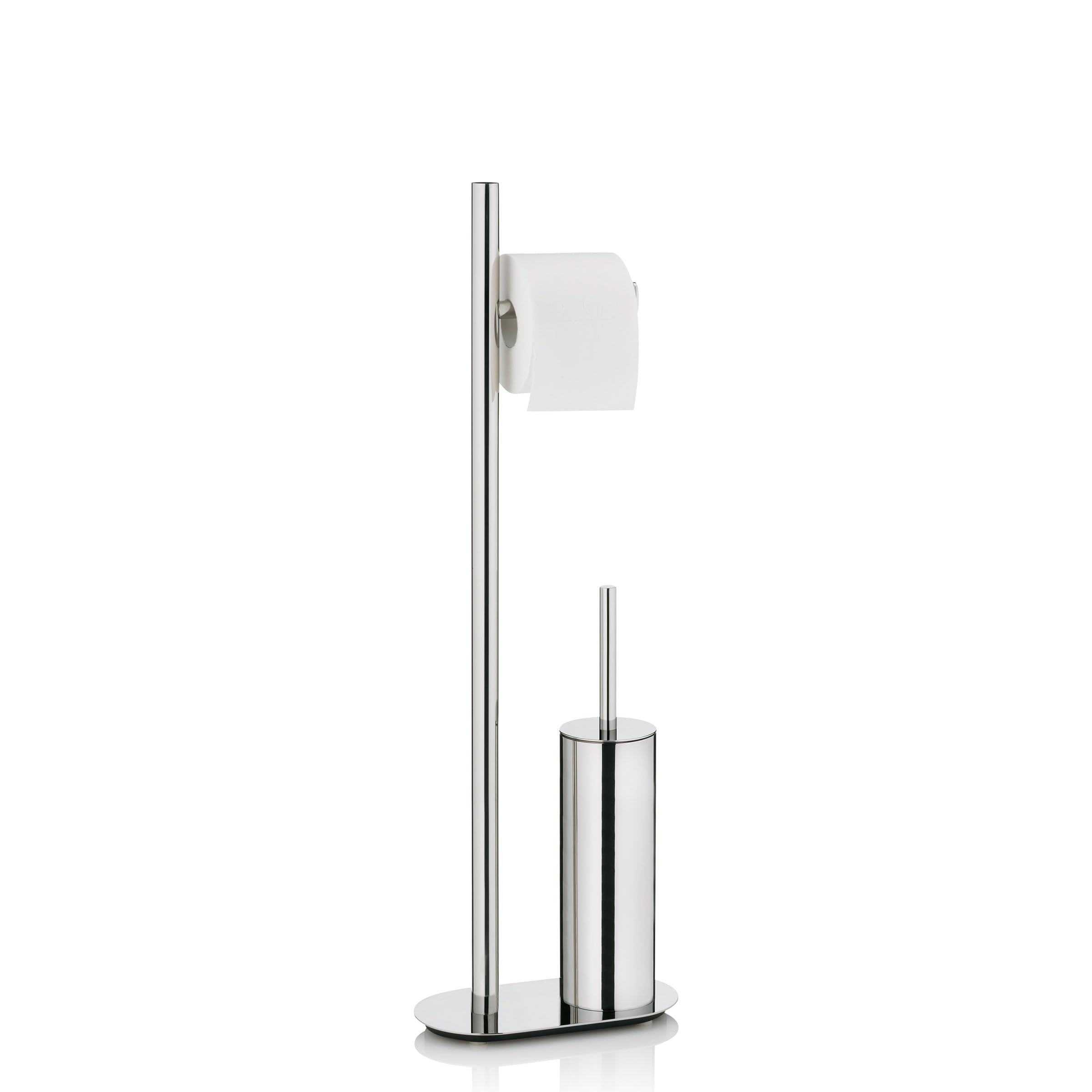 kela Set WCcon portarotolo e porta scopino 76,5 cm, scopino con porta scopino chiuso LUCIDO, acciaio inossidabile lucido