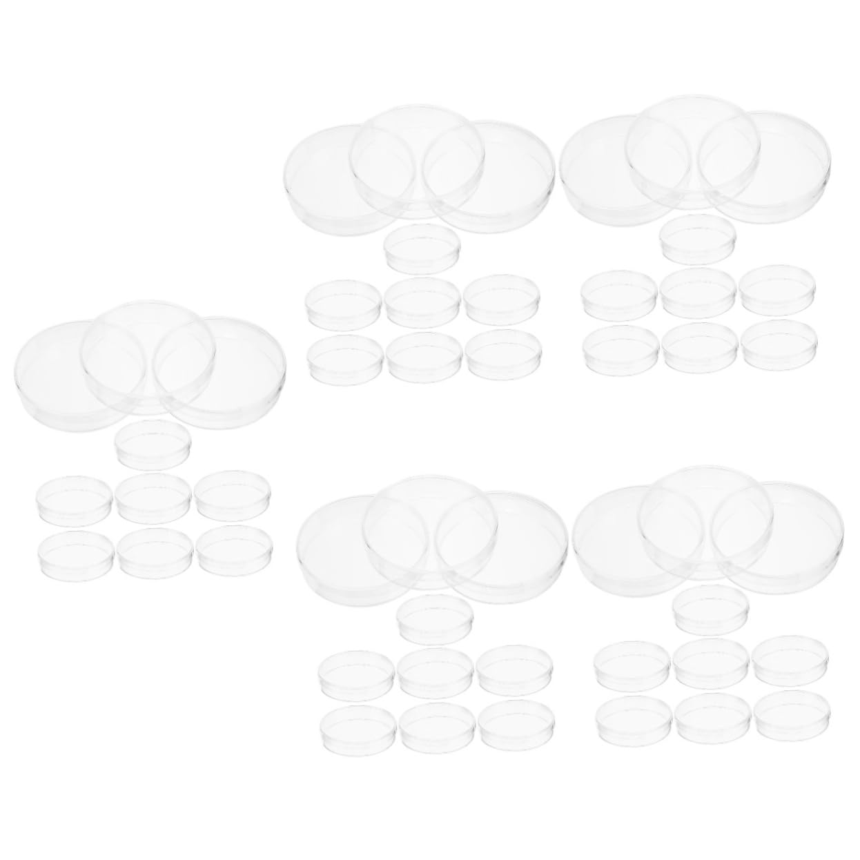 Gatuida 50piezas Placas De Petri De Plástico Transparentes Para Cultivo De Tejidos Experimentos Científicos y Aplicaciones Educativas Altura Uso Multipropósito Laboratorio y Aula