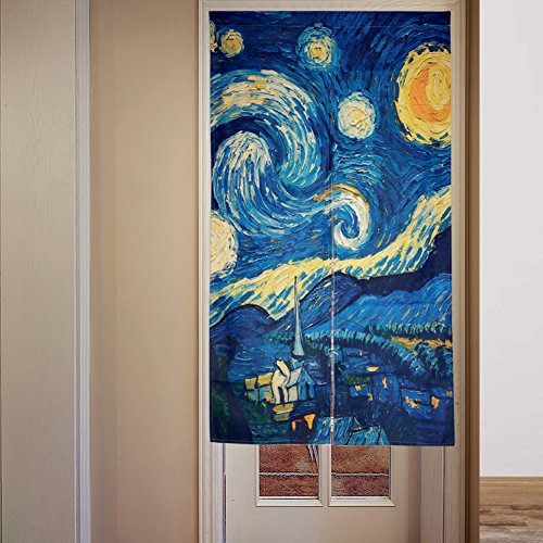 Dipperion Doorway Curtain Japanese Noren Curtain Tapestry The Starry Night Door Way Curtain Fitting Room Curtain Partition Curtain Door Hanging Tapestry thumb #6