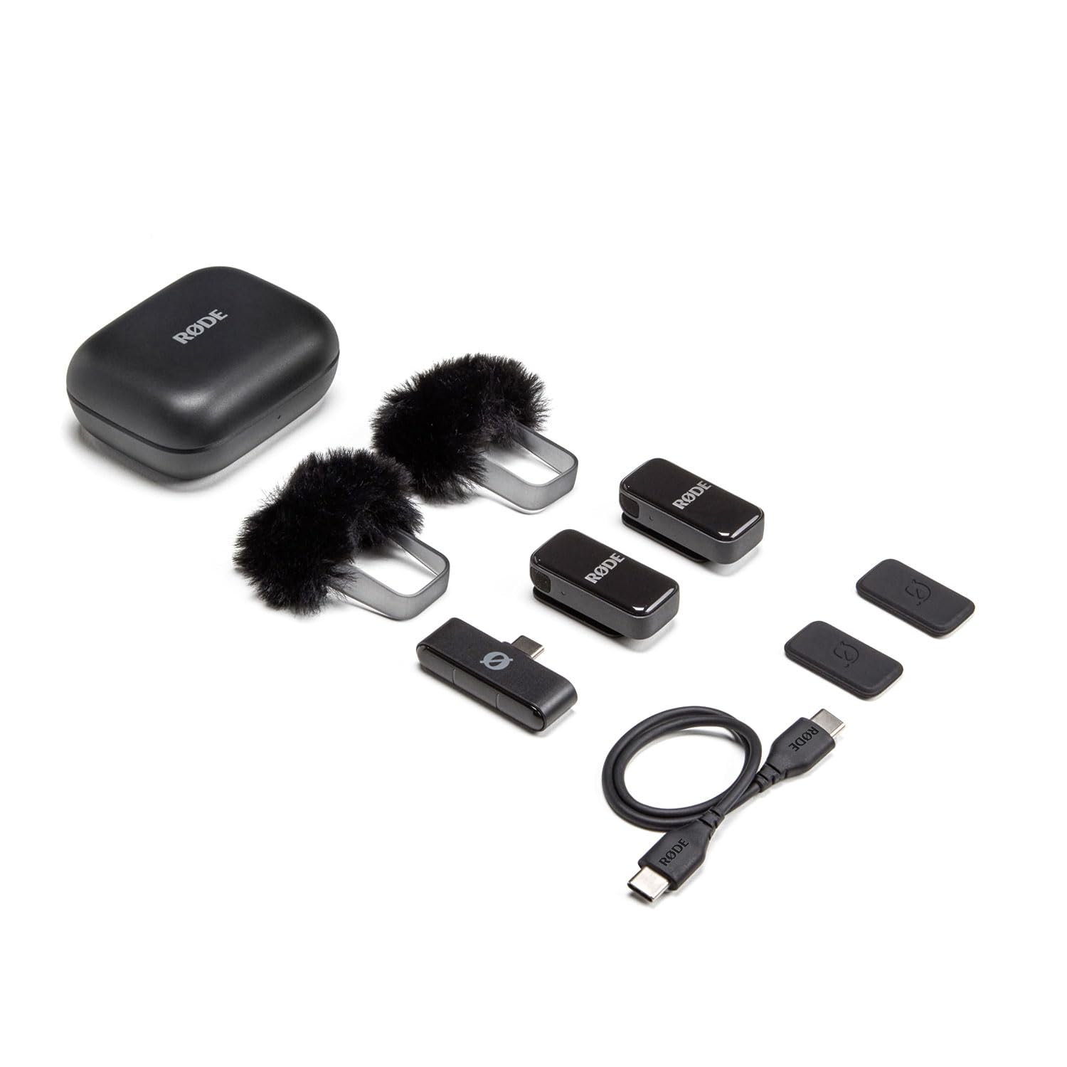 Rode Wireless Micro Drahtloses Mikrofon-System USB-C mit Interview Micro Handadapter und keepdrum Tuch