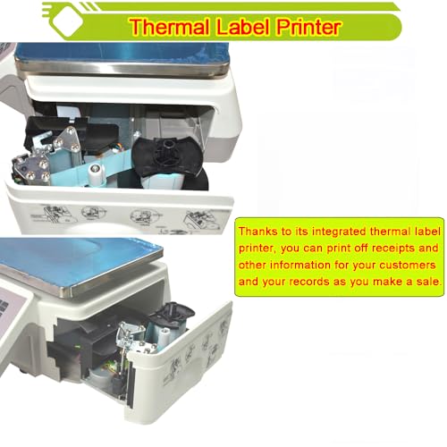 Báscula comercial digital con impresora térmica y pantalla dual miniatura 3