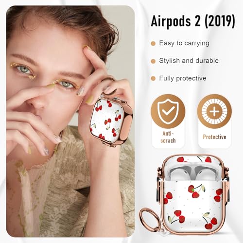 Image of Gedicht for Apple Airpods 2nd Generation Case,Soft Shockproof Airpods 2 Case Cute Cover for Girls Women with Keychain for Airpods 2nd /1st Cases with Lock,Cherry Dot