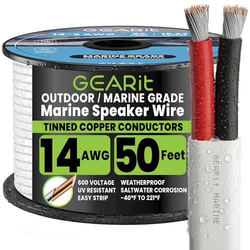 Image of GEARit 14 Gauge Marine Wire, 14 /2 AWG Tinned Copper Electrical Wire, 50ft
