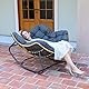 SWITTE Outdoor Schaukelei-Stuhl Indoor Papasan Rattan Weiden-Lounge Modern Royal für Schlafzimmer Wohnzimmer Veranda Garten Rasen - Dunkelgrau