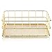 Portaoggetti Bagno in Oro,Cesto Portaoggetti Cestino Portaoggetti in Ferro Battuto,Cestini da Scaffale,Portariviste da Scrivania per del Comò di Vanità del Bagno Dorato,17 x 12 x 6 cm
