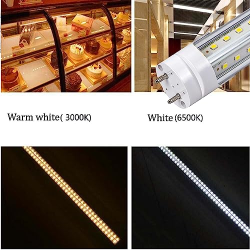 Image of 5 Foot T8 LED Tube Lights,45W 4500lm,Dual-End Power,Ballast Bypass,G13 Base,Warm White 3000K,Fluorescent Bulb Replacement for Garage,Supermarket,Basement Lighting,Pack of 10