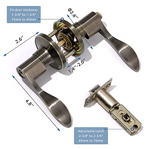 Ohuhu Keyed Door Knob Lever With Lock And Key+Dummy Door Knob, Closet Door Handle, 2 Pieces Door Lever #TOP2