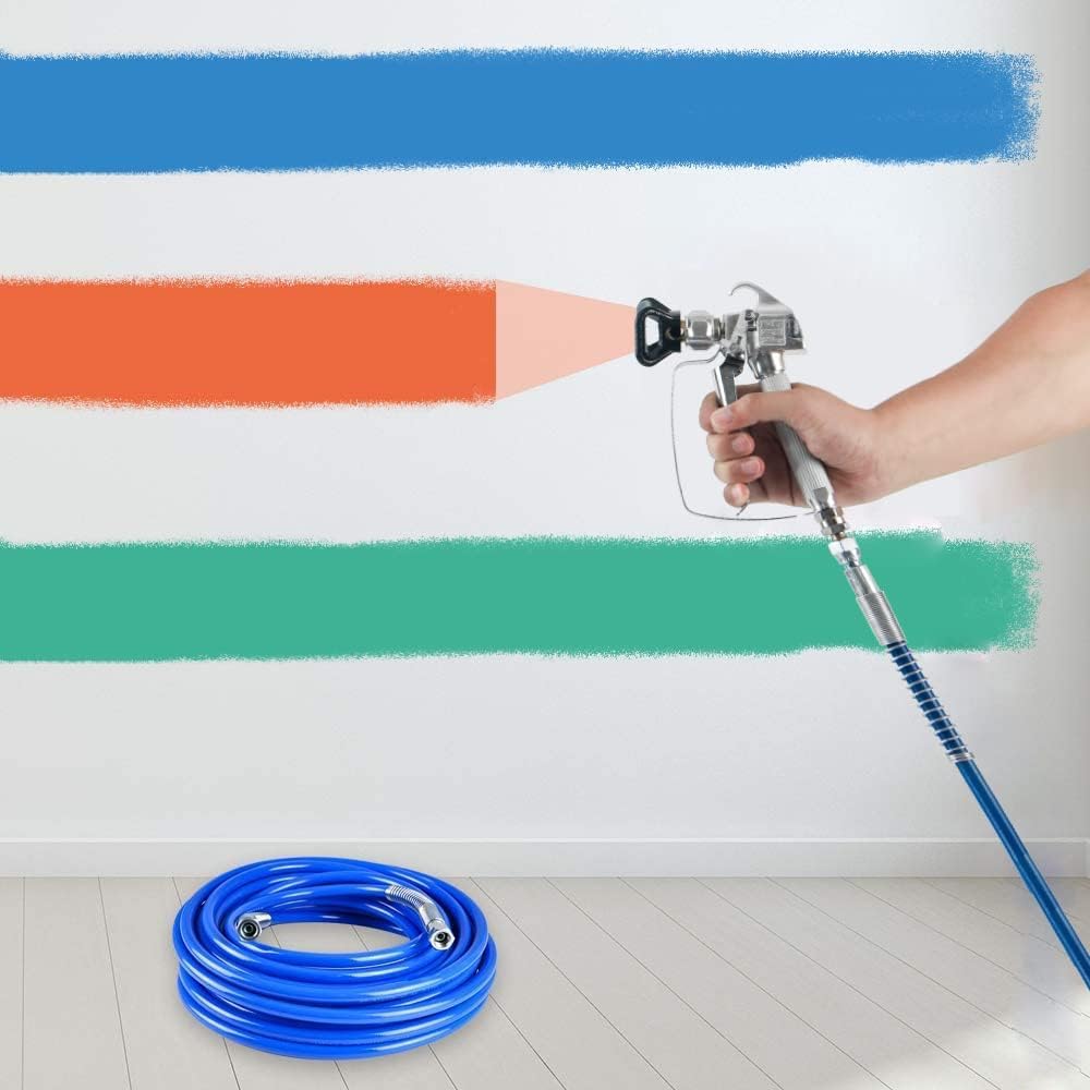 20M x 1/4" Tuyau de Pulvérisation Airless, avec connecteur, Tuyau Haute Pression pour Pulvérisateur de Peinture Airless