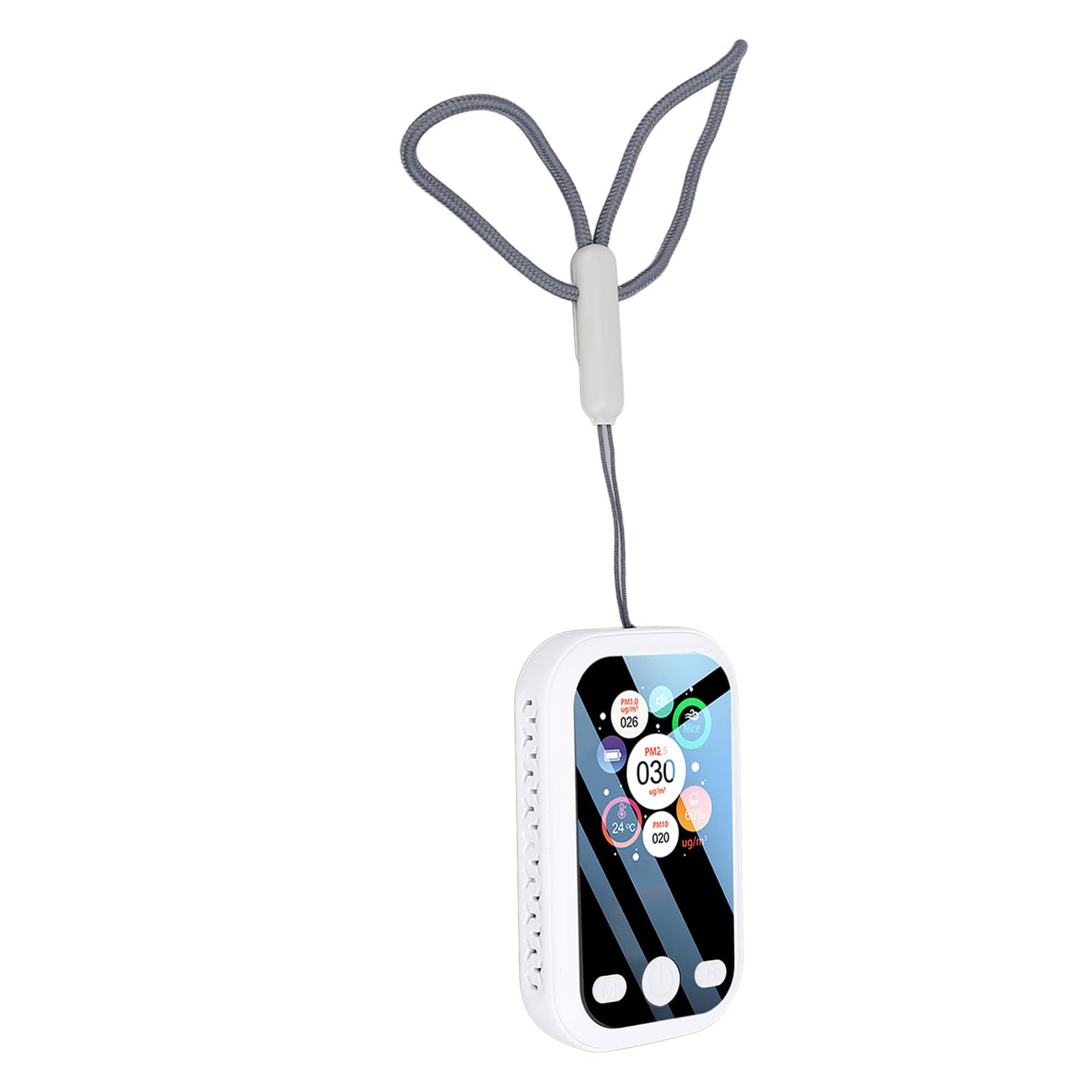 Misuratore di qualità dell'aria Interna Tester Digitale Portatile della qualità dell'aria con Display LCD ABS PM2.5 PM10 PM1.0 Umidità 2 Secondi USB C Ricaricabile per Casa, Viaggi,