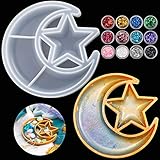 Star Moon Jewelry Tray Resin Mold Silicone Star Moon Shape Storage Box Mold Jewelry Container Epoxy...