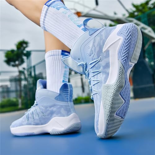 Men's Anti-Slip Shock-Absorbing Breathable Lace-Up High-Top Basketball Shoes Mesh Lightweight Casual Sports Shoes Suitable for Daily Outdoor Sports4