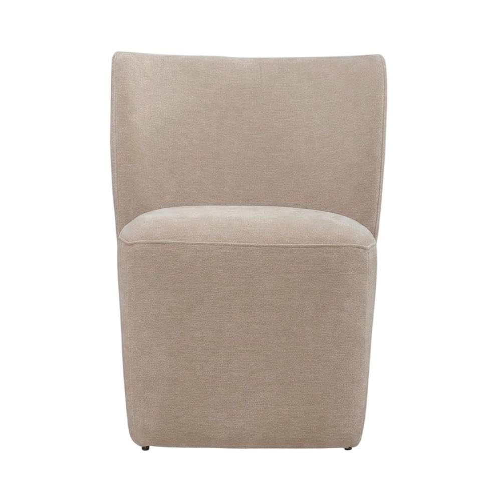 Solid Wood Upholstered Dining Chair with Castors by Starlight Canyon Home – Solid Hardwood,Plywood, Brown