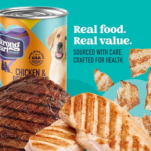 Image of A Strong Heart Puppy Wet Dog Food, Chicken & Beef Dinner - 13.2 oz Cans (Pack of 12), Complete & Balanced Puppy Formula, Made in USA