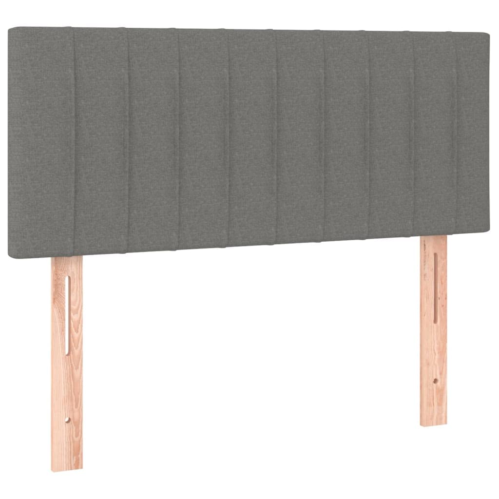 vidaXL Cabecero Tapizado Cama Dormitorio Antimancha Acolchado Protector Cubierto Elástico Funda Prueba Polvo de Tela Gris Oscuro 90x5x78/88 cm