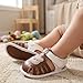 WaiHeikki Infant Baby Boys Summer Sandals Fashionable Cute Bear Patch Comfortable Non Slip First Walking Shoes (Dark Brown, 9-12 Months)