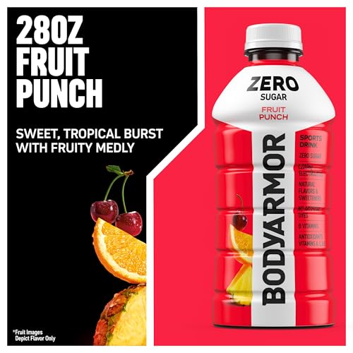 BODYARMOR ZERO Sugar Electrolyte Drink, Fruit Punch, 28 Oz (15 Pk) - image 4