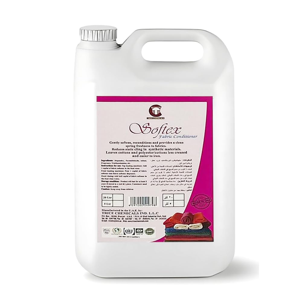 Softex Fabric Softener 5L – Pink Fabric Conditioner for Long-Lasting Freshness & Softness – Value Pack for Laundry – Suitable for All Washing Machines