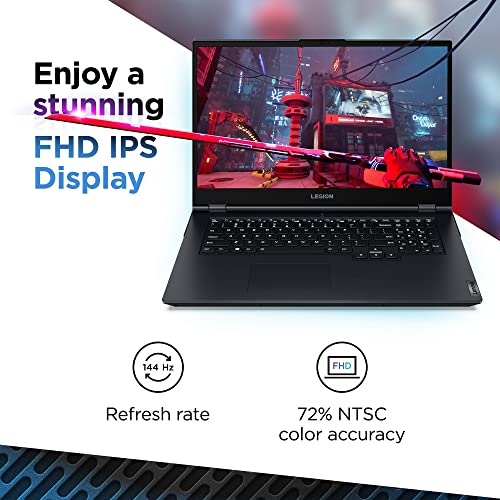 Image of Lenovo Legion 5 Gaming Laptop, 17.3 inch Full HD Display, AMD Ryzen 5 5600H Processor, NVIDIA GeForce GTX 1650, 9GB RAM, 514GB SSD, Webcam, Wi-Fi 6, Windows 11 Home, Black