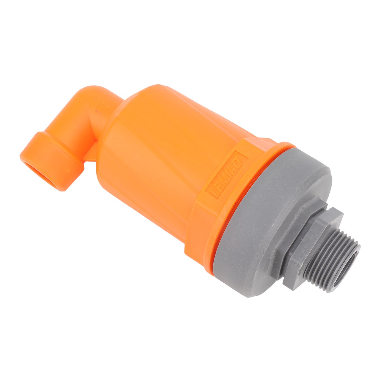 Lybunair Orange Automatic Air Vent Valve High Hardness Great Streaming Rate PP Exhaust Vent Valve Top G1/2 Bottom G1 (Compound Type 6632B PP)