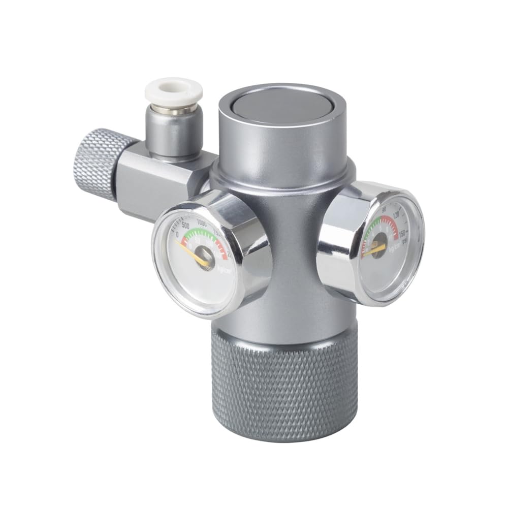 Aquarium CO2 Regulator, W21.8 Upper Opening Mini CO2 Pressure Gauge with Check Valve for Fish Tank Carbon Dioxide System