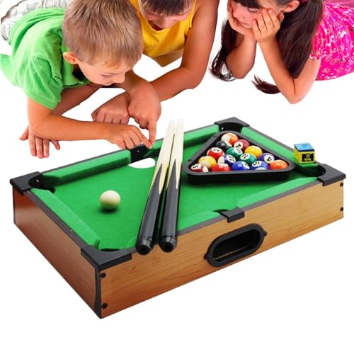 Pomurom Juegos de la Mesa, Mesa de Billar en Miniatura - Mesas de Billar para Sala de Juegos,Accesorios amigables para los Viajes, Juguete para diversión Familiar en Miniatura para Acción de Gracias,