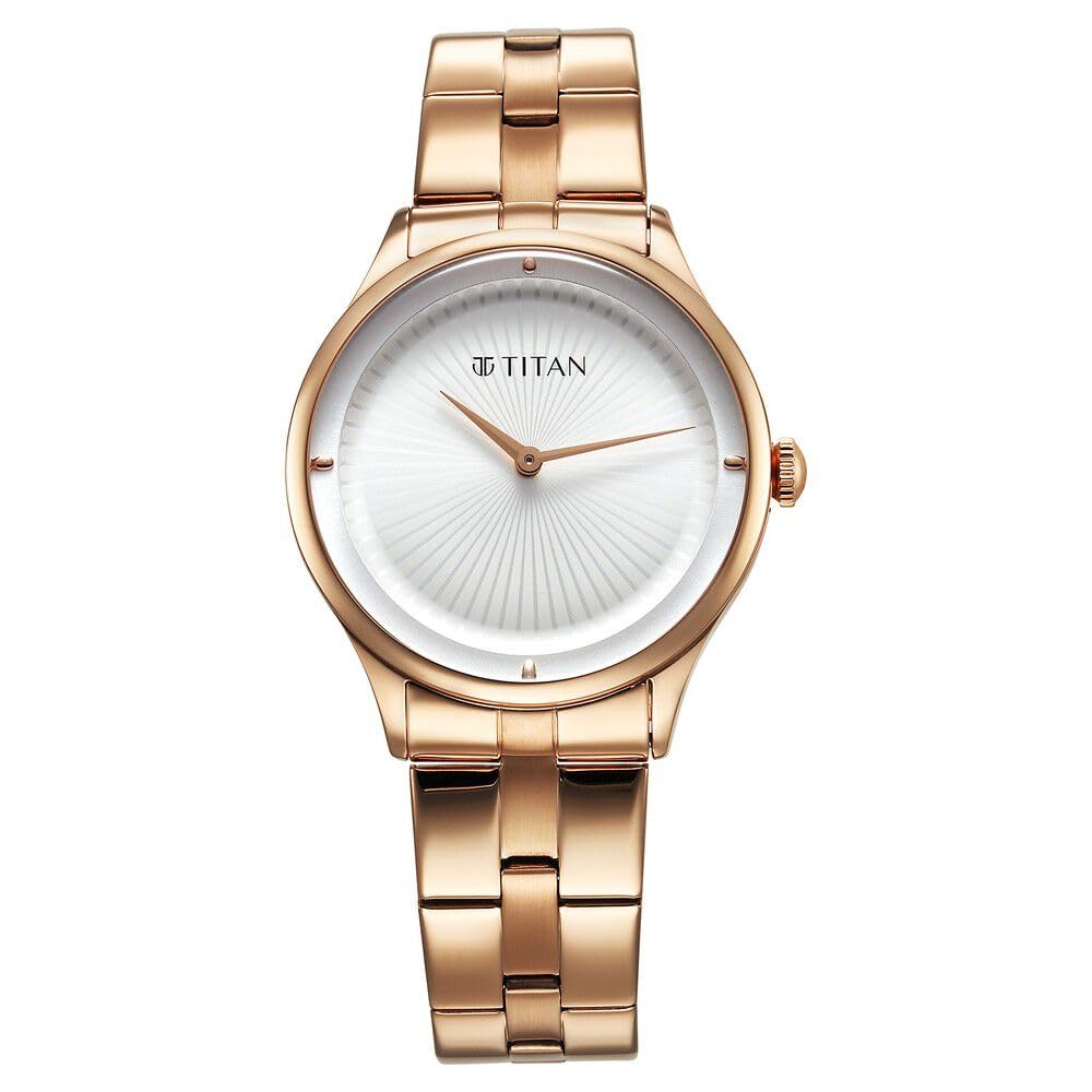Titan Workwear Quartz Analog White Dial Stainless Steel Strap Watch for Women-NS95185WM02 (B0CSZ5SX3T) Amazon Price History, Amazon Price Tracker