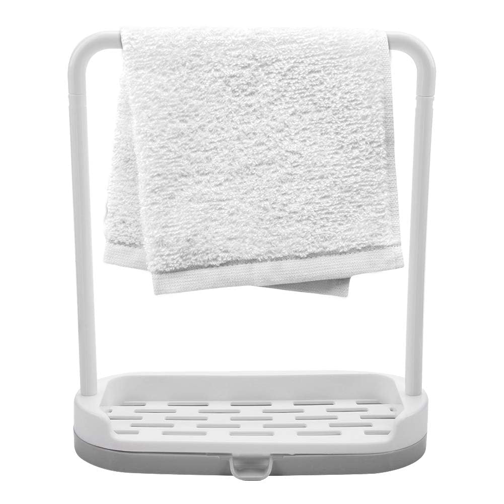 Kitchen Sponge Holder, Dishcloth Holder Sponge Holder Stand Rack Plastic Dishcloth Hanger Kitchen Sink Organizer Dish Sponge Holder(Grey)